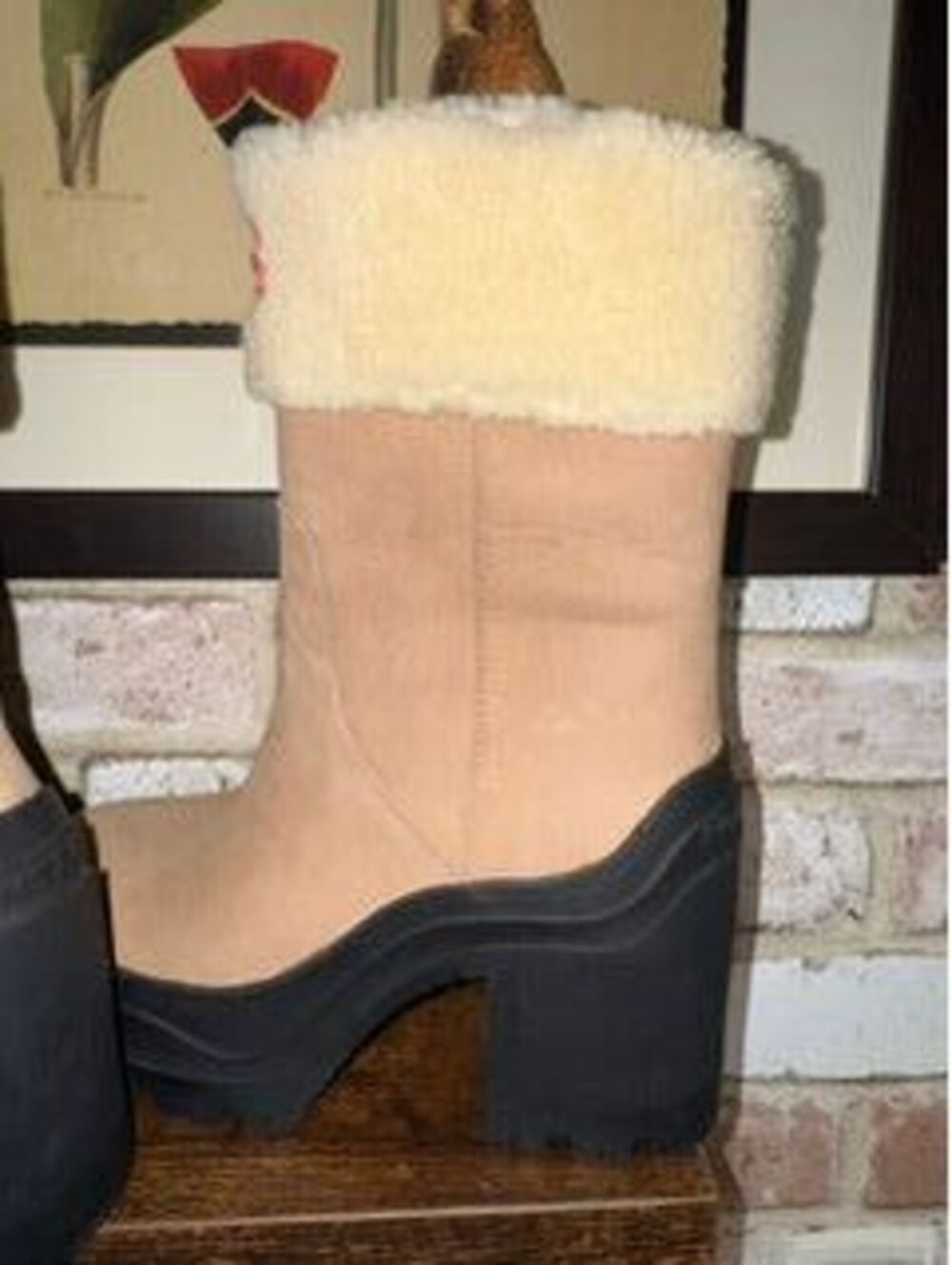 Hunter Marisol Waterproof Shearling Boots Beige 5 ($215) - Picture 5 of 9